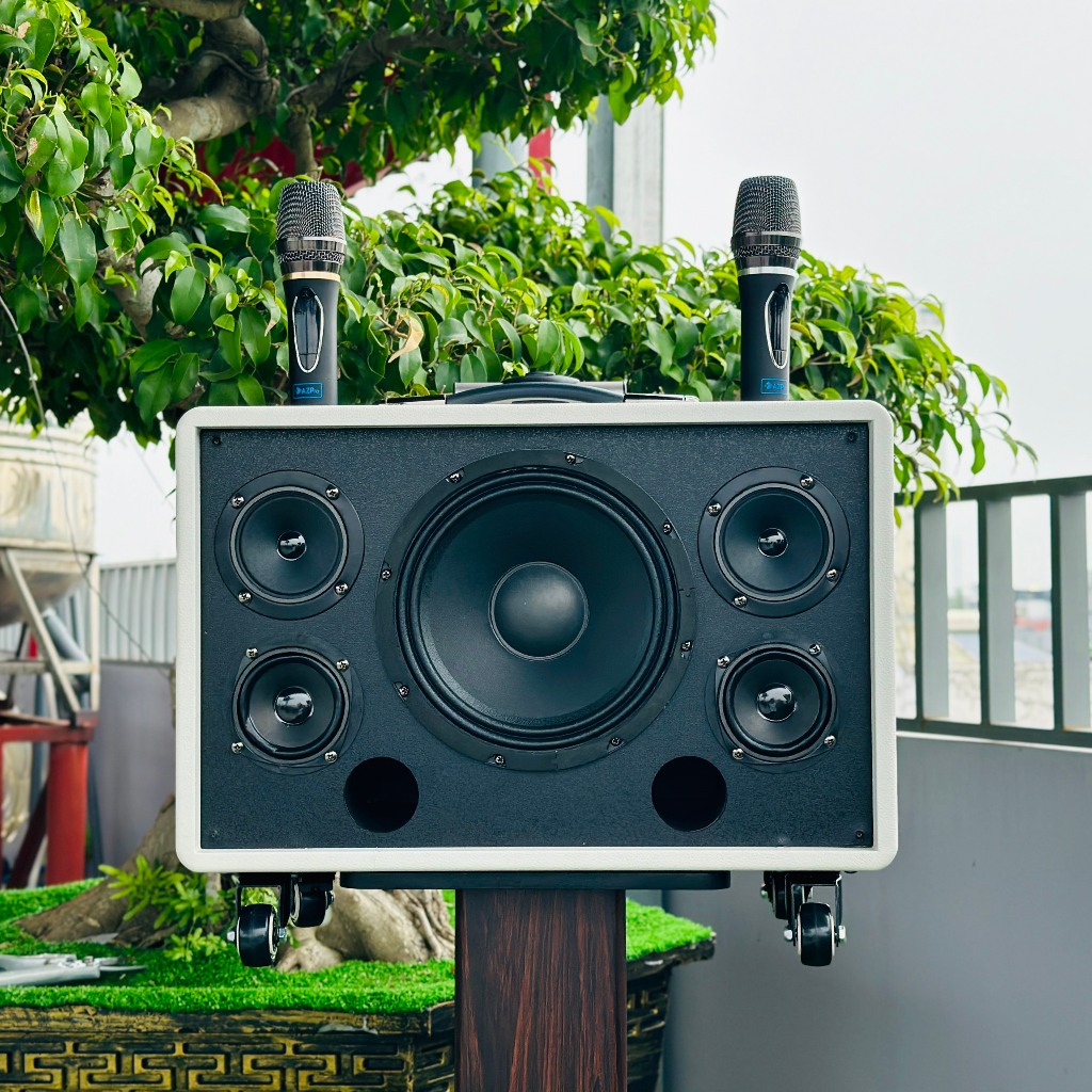 Loa Kéo Chất Lượng Cao AZPRO AZ- 318 Loa Kéo Chất Lượng Cao AZPRO AZ- 318 kèm 2 Micro không dây kim loạ