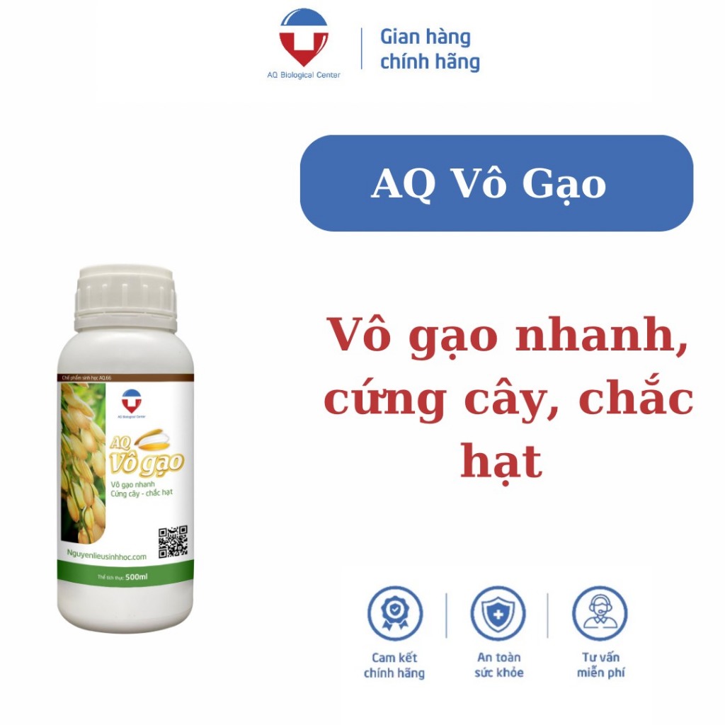 Phân bón hỗ trợ vô gạo lúa vàng, cứng cây, chắc hạt, cung cấp chất axit humic,đạm,kali- Chế phẩm sinh học AQ - AQ vô gạo