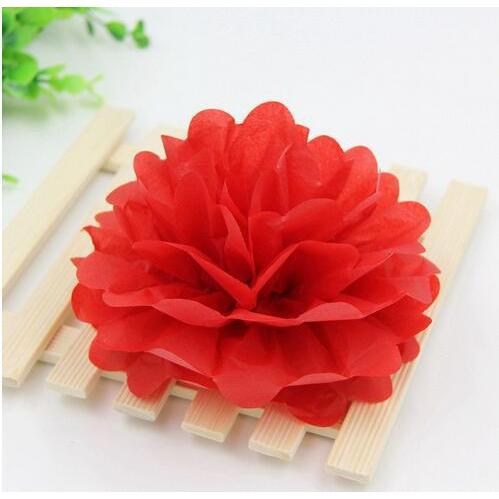 Hoa giấy bông màu đỏ, hoa giấy bông xù giá rẻ, trang trí nhà cửa, sự kiện, lễ tết , sinh nhật, đám cưới...