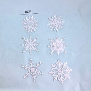 SP071632 Set 6 que mica TRONG mỏng MC bông tuyết trắng TO NHỎ (SET)