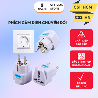 Phích Cắm Điện Chuyển Đổi Từ 3 Chân Sang 2 Chân Jiashi An Toàn Chịu Nhiệt Độ Cao 220V Loại Tròn PCD02