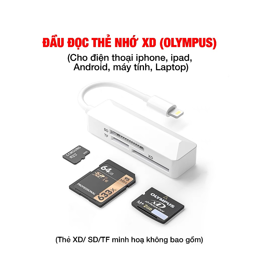 Đầu đọc thẻ nhớ XD Picture Olympus cho điện thoại IP "táo", android và máy tính