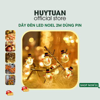Dây đèn trang trí noel đèn led 2m 20 bóng đèn trang trí cây thông noel kẽm nhung đồ trang trí noel đom đóm, bông tuyết
