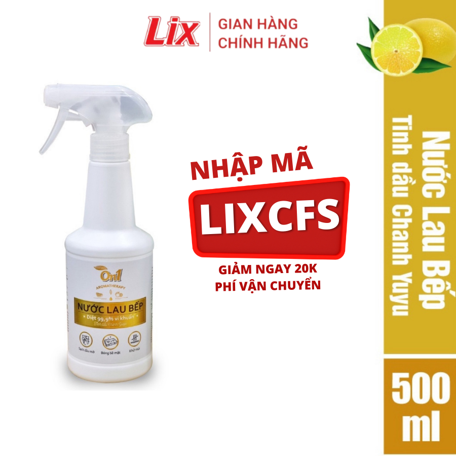 Nước lau bếp năng On1 500ml N6701 tinh dầu chanh Yuzu giúp làm sạch bụi bẩn, dầu mỡ, cặn bám lâu ngày