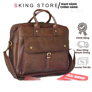  Túi công sở nam cao cấp da PU chống nước có ngăn laptop 15.6 inch túi đựng hồ sơ đi làm thời trang 