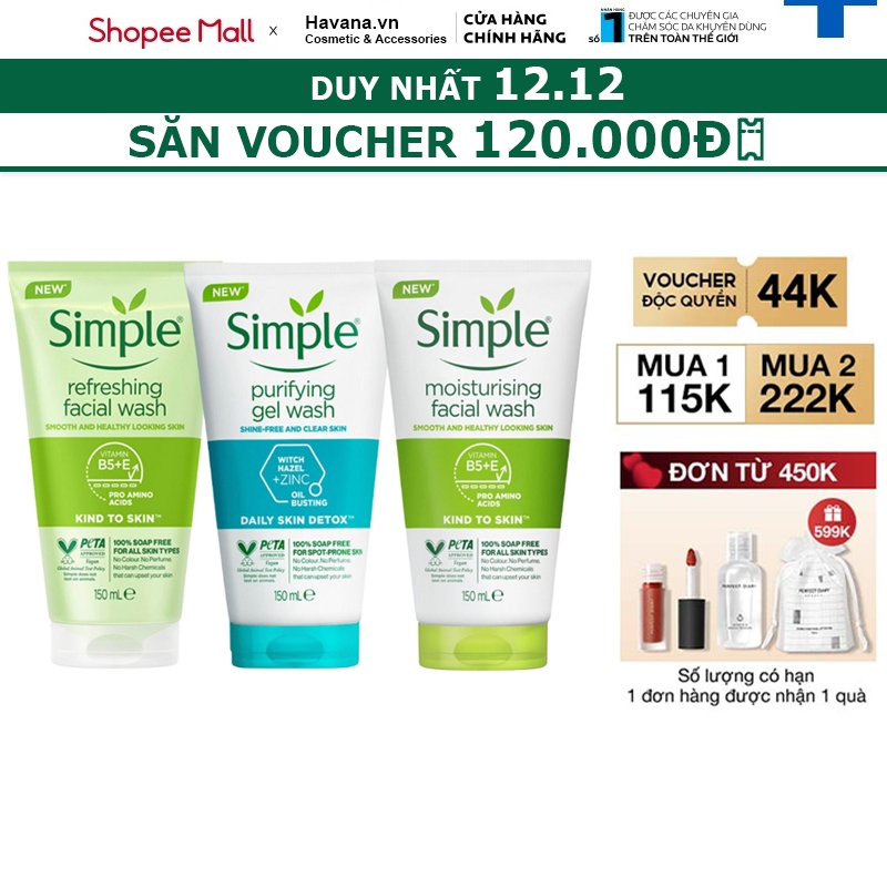 Sữa rửa mặt Simple Facial Wash 150ml - Havana.vn