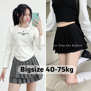  Chân váy nữ BIGSIZE chân váy xòe tennis xếp ly 2 tầng thêu chữ Q 5910 