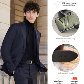 Thắt Lưng Nam Mặt Khóa LV Nguyên Khối Cao Cấp Dây Lưng Nam Họa Tiết Đen Trơn Hàng Hiệu Đơn Giản Sang Trọng TL3 