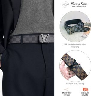 Thắt Lưng Nam Mặt Khóa Đúc Nguyên Khối Màu Vàng Đen Sang Trọng Dây Lưng Nam Cao Cấp Họa Tiết Caro Lịch Lãm TL4