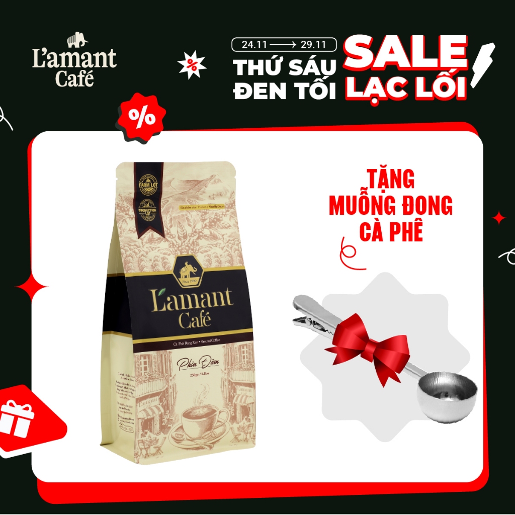 Cà phê rang xay L’amant Phin nhẹ - L’amant Ground Coffee - Light (500g)