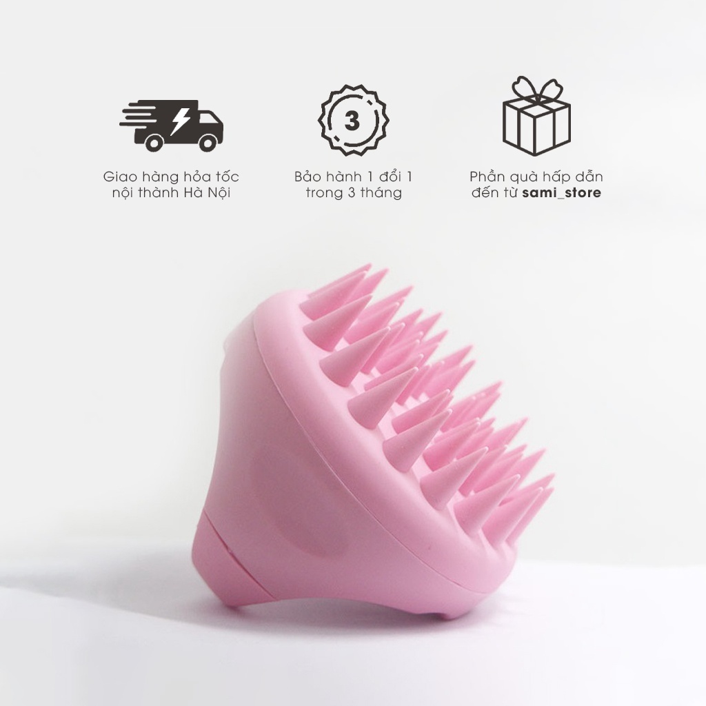 Lược gội đầu silicon massage đầu heeta iLita, lượt bàn chải tóc cao su mềm màu trắng giúp thư giãn da khi tắm