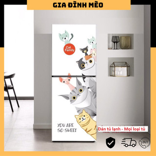Giấy Decal Dán Tủ Lạnh Siêu Đẹp GIA ĐÌNH MÈO Kute