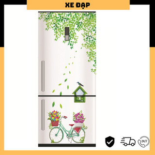 Decal dán tủ lạnh - XE ĐẠP - Decal cao cấp chống thấm nước