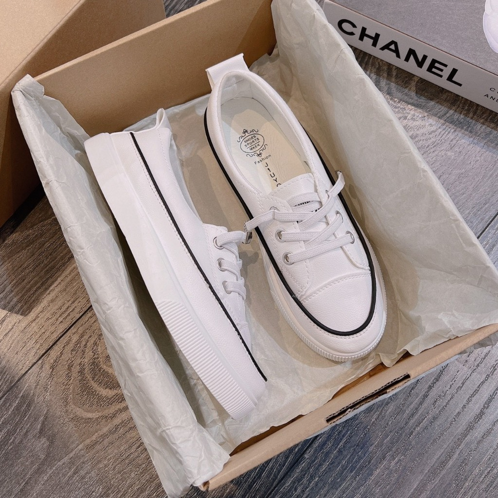 Giày Slip On, Giày Lười Nữ Giày Búp Bê Dáng Basic Đế Dẻo Buộc Dây Thời Trang M005