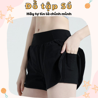 Quần short tập gym, tập yoga, chạy bộ nữ 056.Quần short có túi đùi và thiết kế 2 lớp, phong cách trẻ trung