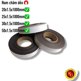(TGNC ) Nam châm dẻo cuộn có băng keo. kích thước 20mm, 25mm, 30mm, 50mm chiều dài 1met