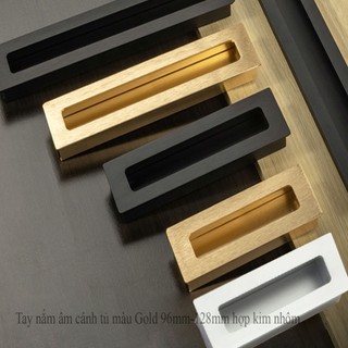 Tay nắm âm tủ Đen Mờ 8801