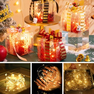 Dây đèn led trang trí fairylight đom đóm dài 3m, Dây đèn đom đóm có sẵn pin màu vàng trắng