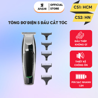 Tông đơ cắt tóc JIASHI không dây 5 đầu cắt thay đổi linh hoạt Pin lithium sạc nhanh trong 1,5h TDT01