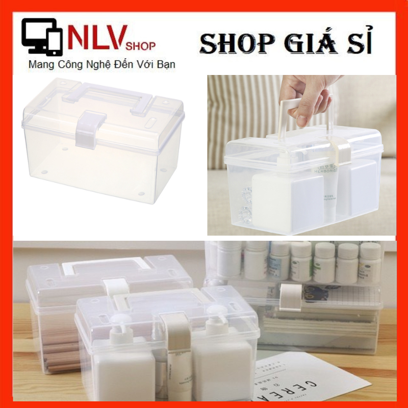 Hộp đựng đồ nhựa trong suốt, có quai xách. hộp chống nước, chống bụi, có sức chứa lớn, tiện lợi cho nhà ở, văn phòng