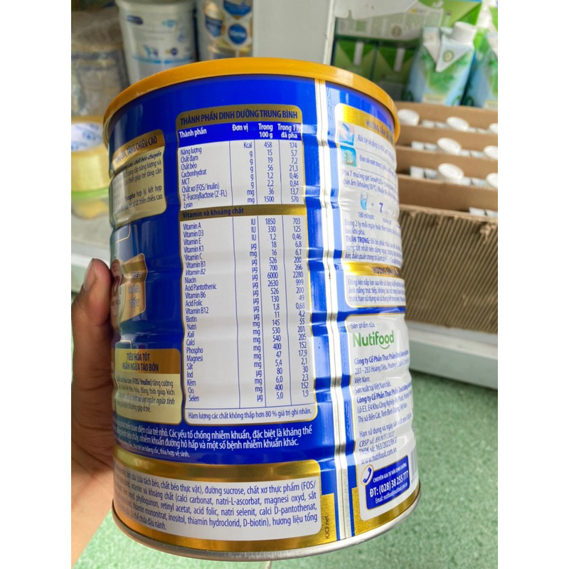 Sữa bột Nutifood  growplus  xanh 1.5kg hương vani