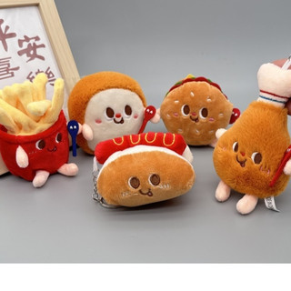 (Hàng Sẵn) Móc Khóa Hình Đồ Ăn Nhanh Đùi Gà KFC Burger  Bánh Mỳ Sandwich Khoai Tây Bằng Bông Dễ Thương