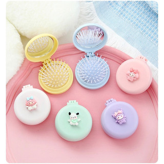 Gương Lược Massage Gấp Gọn Cầm Tay Mini