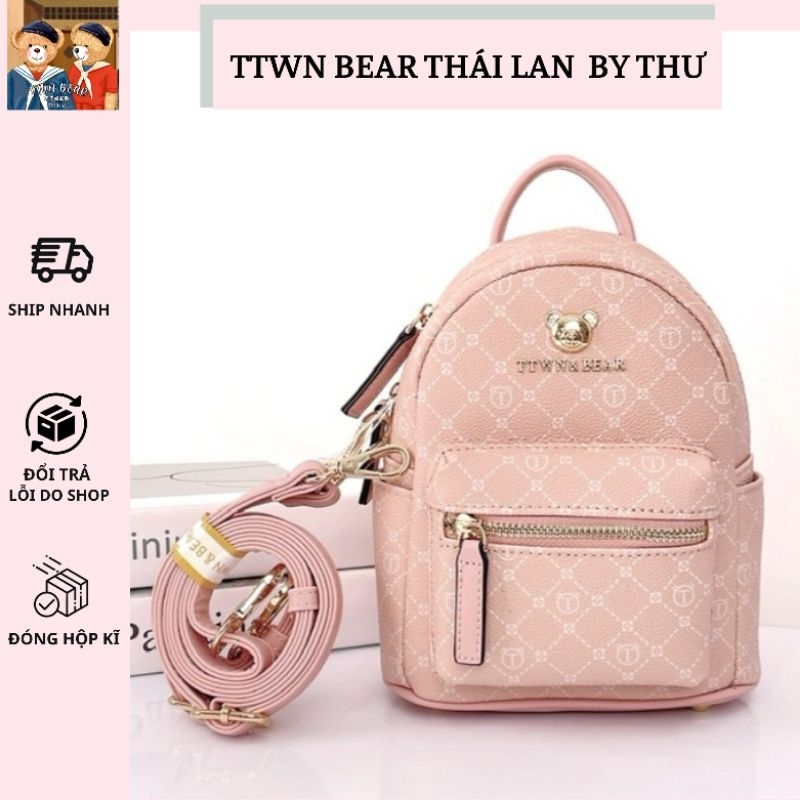 Balo hồng lưới chỉ có size S TTWN BEAR THÁI LAN chính hãng