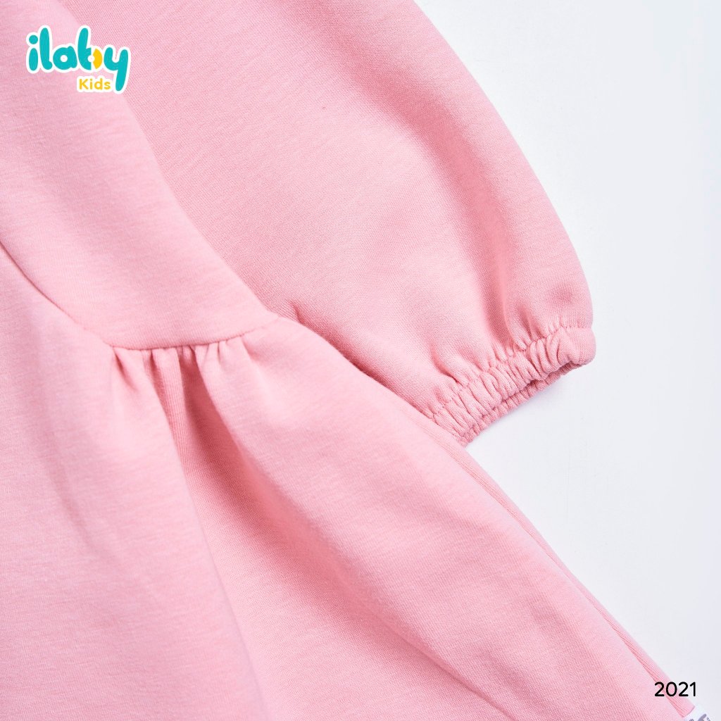 Váy nỉ cho bé gái ILABY phối lưới sequin chất liệu nỉ 2 màu cho bé 10-35kg