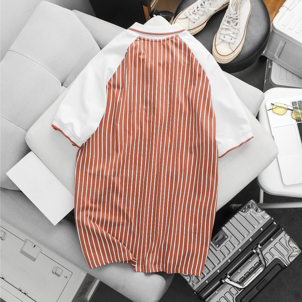 Áo thun polo bigsize nam phối sọc dọc nhiều màu thời trang cỡ đại < 140kg