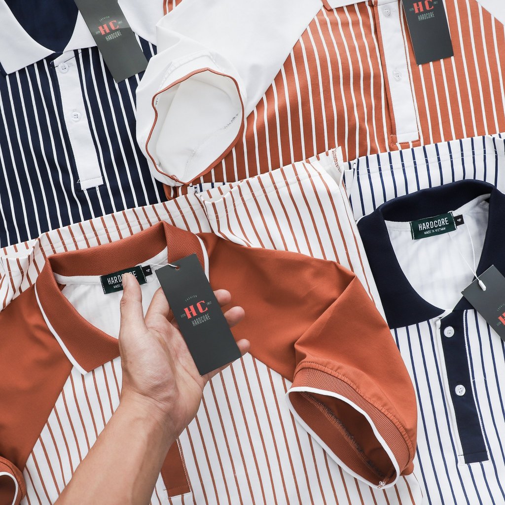 Áo thun polo bigsize nam phối sọc dọc nhiều màu thời trang cỡ đại < 140kg