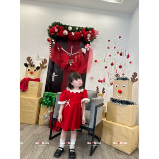 Xả Váy đầm noel 2 nơ cho bé gái