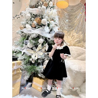 Xả Váy đầm noel 2 nơ cho bé gái