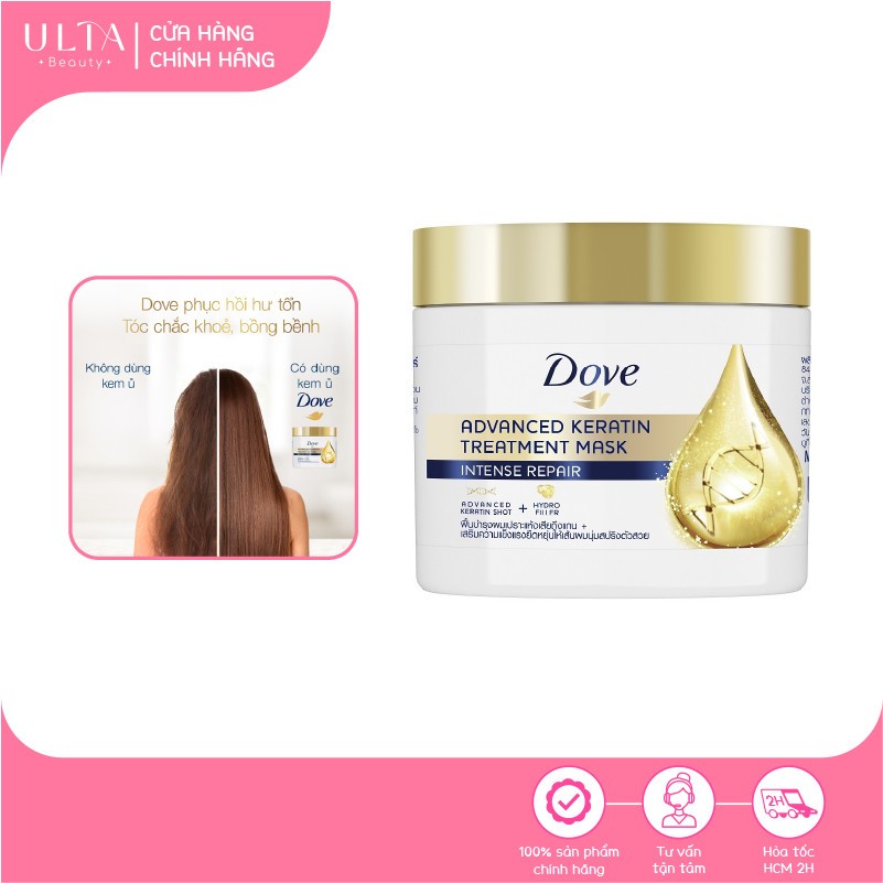 Kem Ủ Tóc Dove Phục Hồi Hư Tổn Advanced Keratin Treatment Mask