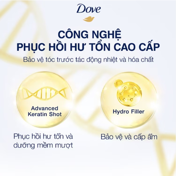Kem Ủ Tóc Dove Phục Hồi Hư Tổn Advanced Keratin Treatment Mask