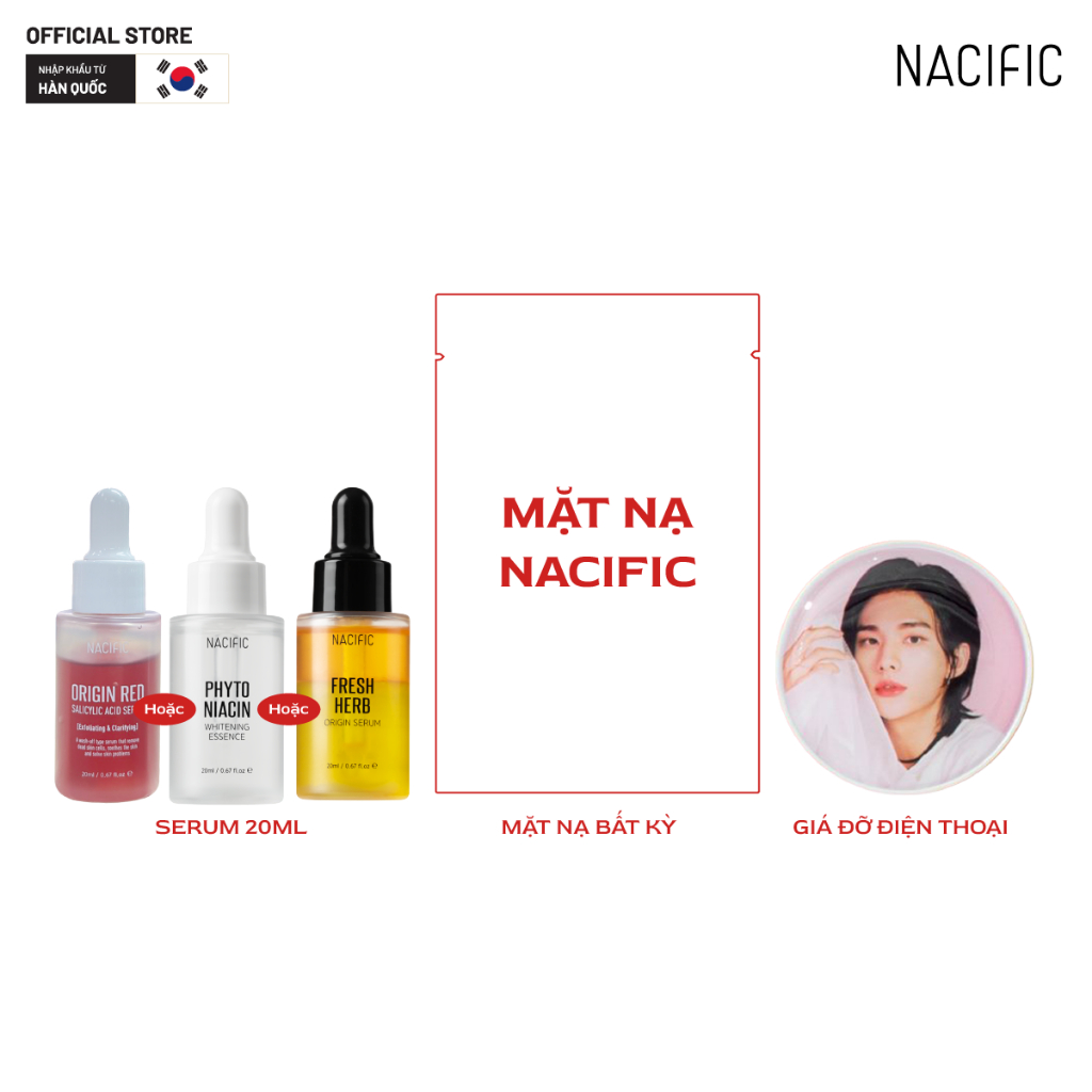 [QUÀ TẶNG KHÔNG BÁN] 1 serum nacific bất kì 20ml + 1 mask giấy nacific bất kì + 1 giá đỡ điện thoại