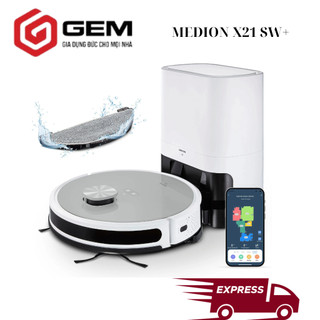 Robot hút bụi lau nhà MEDION MD19510 / Medion X21 SW+ (Tự đổ rác)