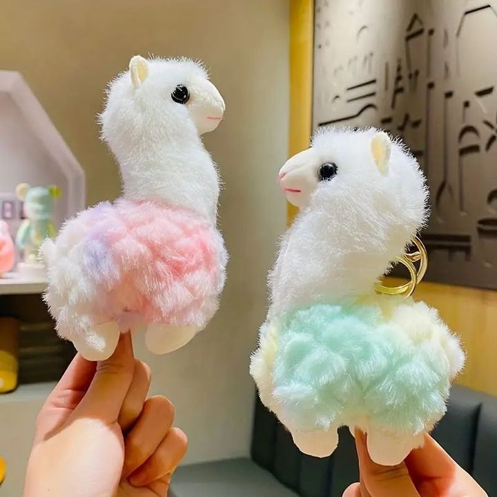 Móc Khóa Lạc Đà Không Bướu Alpaca Nhồi Bông Dễ Thương Siêu Mềm Mượt