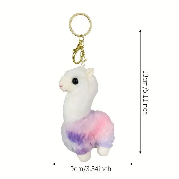 Móc Khóa Lạc Đà Không Bướu Alpaca Nhồi Bông Dễ Thương Siêu Mềm Mượt