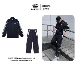 Bộ gió thể thao cao cấp nam nữ unisex, set gió 2 lớp viền tay form rộng phong cách hàn quốc dk040