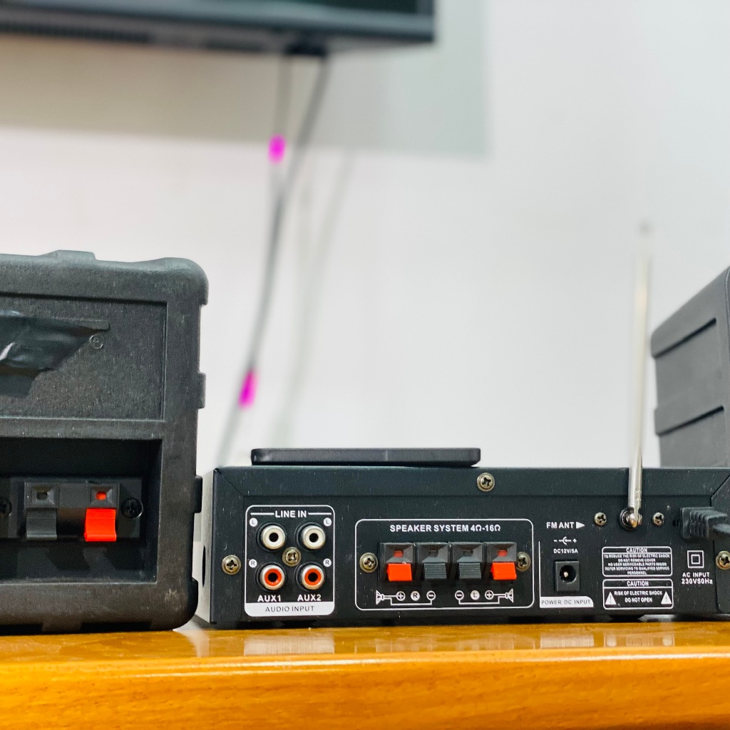 Combo 4 Loa treo tường Nghe Nhạc 151 và Amply 128BT, dành cho quán cà phê, sân vườn, spa, trường học, công xưởng.