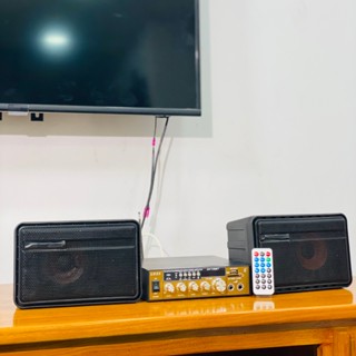 Combo 4 Loa treo tường Nghe Nhạc 151 và Amply 128BT, dành cho quán cà phê, sân vườn, spa, trường học, công xưởng.