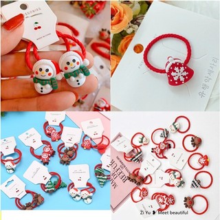 Đôi dây buộc tóc noel siêu dễ thương dây cột tóc giáng sinh cho bé phụ kiện tóc cho bé