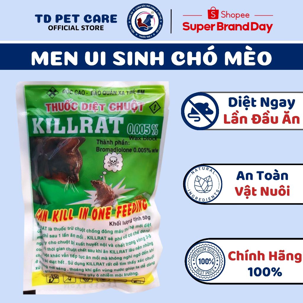 Diệt Chuột Thế Hệ Mới An Toàn Killrat 0.005% - Túi Bẫy Chuột Diệt Côn Trùng