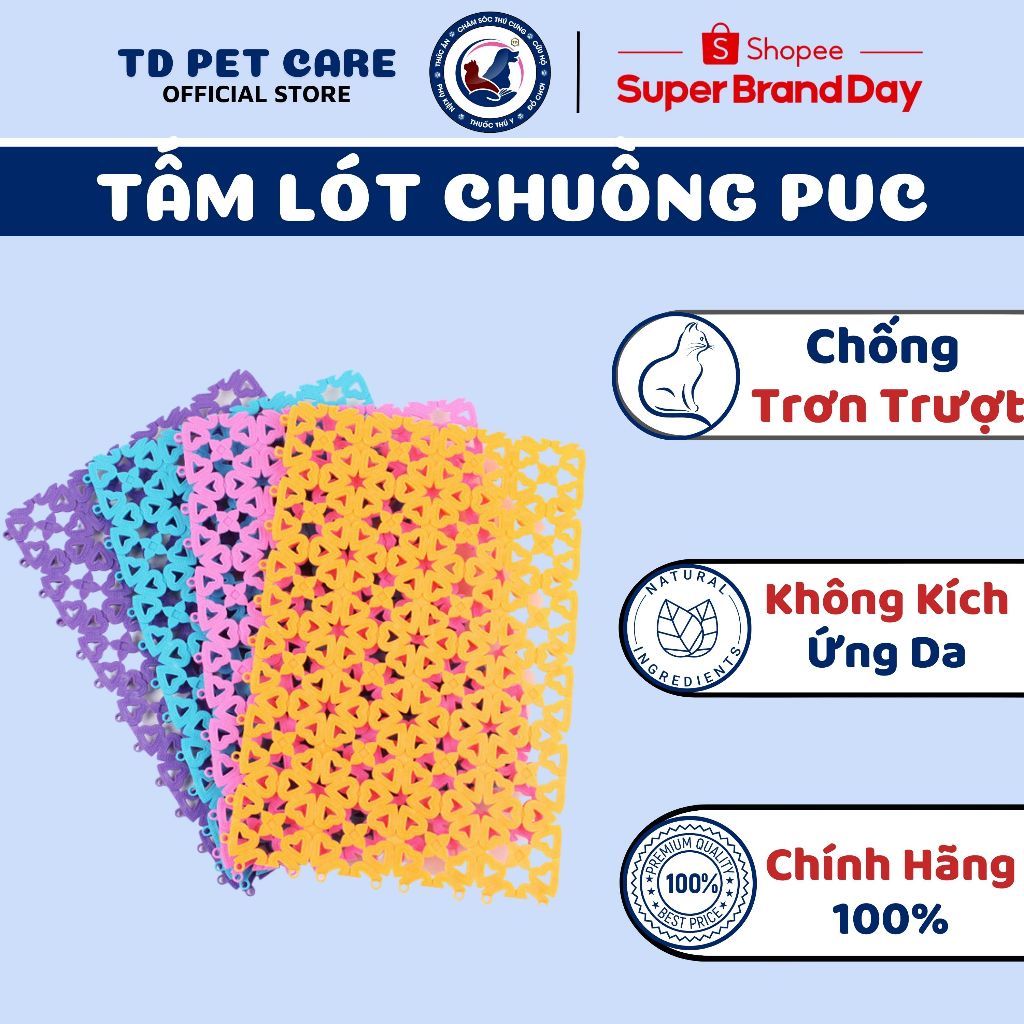 Tấm Lót Chuồng Nhựa Dẻo Chống Trơn Trượt Dành Cho Chó Mèo PVC 20x30cm - Tấm Nhựa Lót Chuồng Dành Cho Thú Cưng