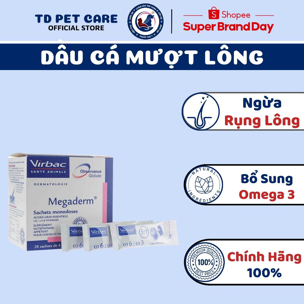 Gel Dinh Dưỡng Bổ Sung Vitamin Mượt Lông Cho Chó Mèo Megaderm - Vitamin Tổng Hợp Dưỡng Lông Mèo