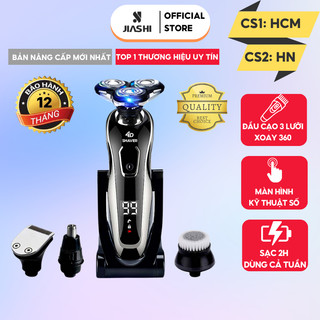 Máy cạo râu mini JIASHI đa năng 3 lưỡi kép, màn hình LED hiển thị pin, sạc nhanh 2 giờ chống thấm nước - MCR01
