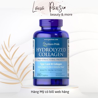 Collagen Thủy Phân Puritan’s Pride Hydrolyzed Collagen 180 viên (bill US)