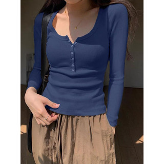 Áo Cổ U nút Bấm Tay dài (ap)