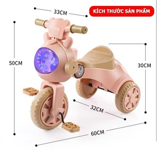 Xe Đạp 3 Bánh Phi Hành Gia cho bé có bàn đạp nhạc co đèn  gấp gọi được  khi đi chơi